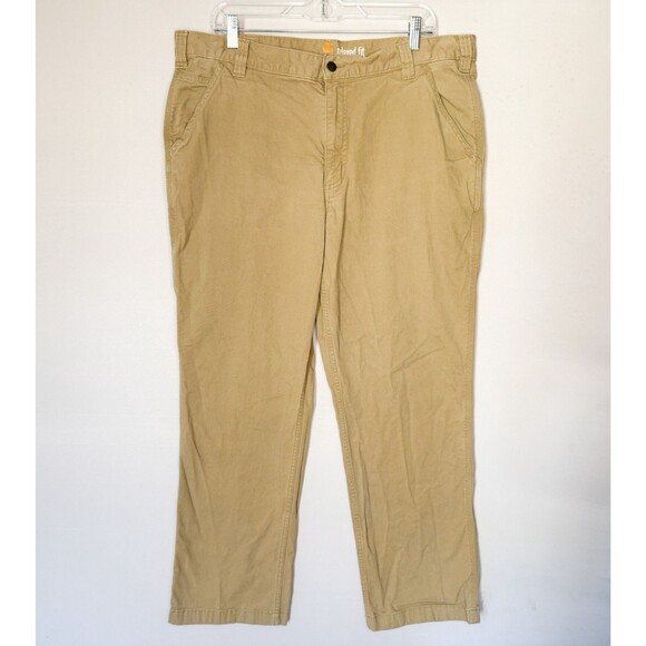 Carhartt Relaxed Fit Canvas Work Pants Khaki 38x32 Rugged Flex 102291 Tan - Picture 1 of 14
